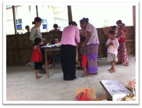 Figure 5: Prepare the blood smear of the residents in the village